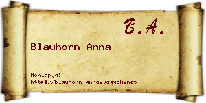 Blauhorn Anna névjegykártya